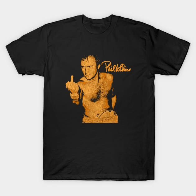 Funny Phil Collins Fan Art Orange T-Shirt by Bingung Mikir Nama Design